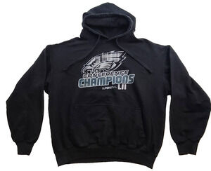 Philadelphia Eagles Super Bowl LII Conference Champions Hoodie Large 2018 NFL